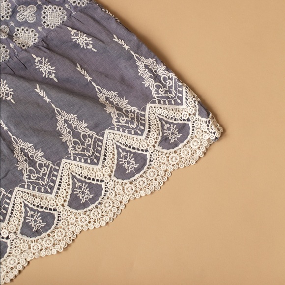 Cotton Off shoulder mini embroidered dress - Picture 2 of 3